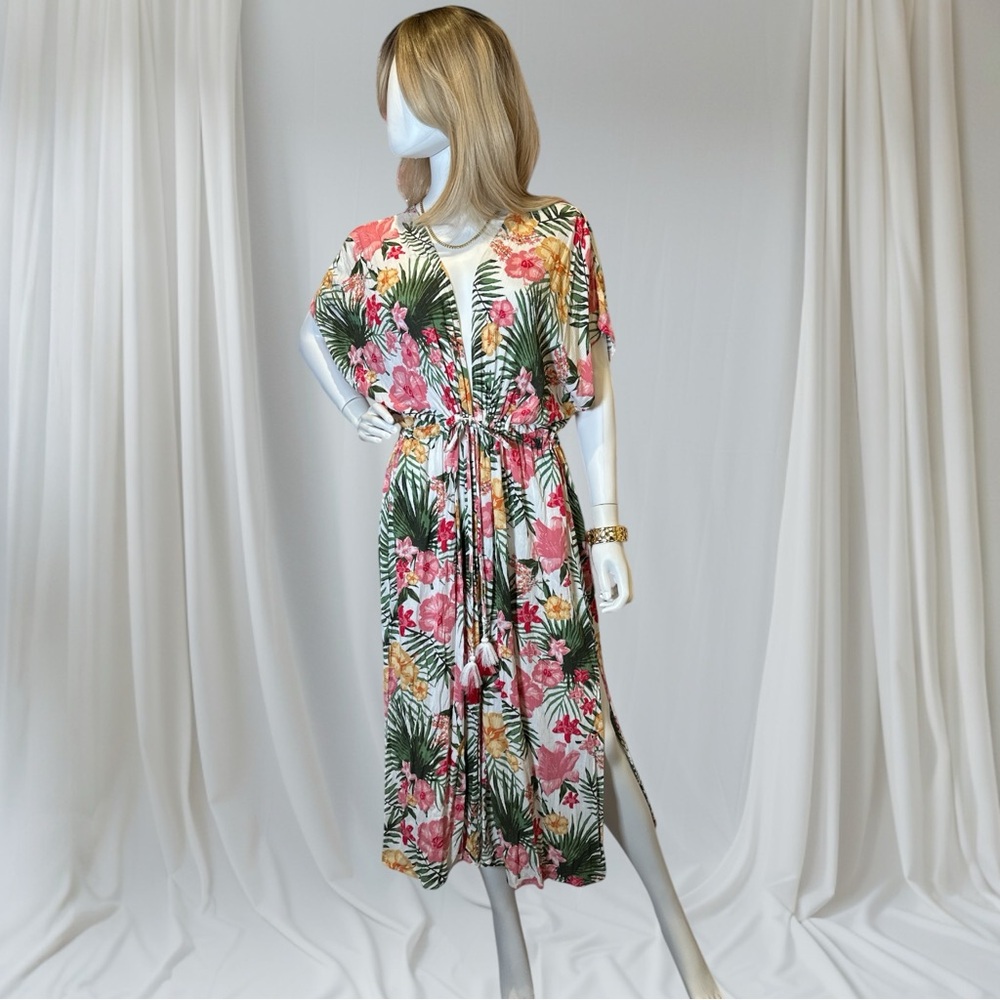 Floral Swim Coverup with Wrap Style NWT